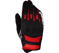 Alpinestars Techdura Guantes de motocross, negro/neón rojo, Talla L