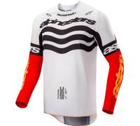 Alpinestars Techstar Deep LTD Maillot de motocross, negro-gris-blanco-rojo, tamaño L para Hombres