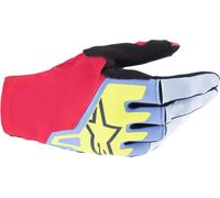 Alpinestars Techstar Guantes de motocross, Azul/Rojo, Talla S