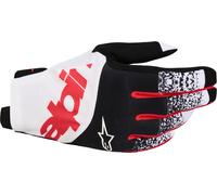 Alpinestars Techstar Guantes de motocross, Negro/Blanco/Rojo, Talla XL