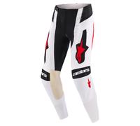 Alpinestars Techstar Knif Pantalones de motocross, Negro/Blanco/Rojo, Talla 34