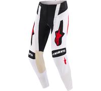 Alpinestars Techstar Knif Pantalones de motocross, negro-blanco-rojo, tamaño 30 para Hombres