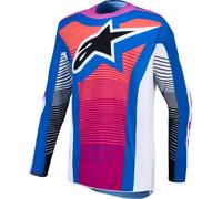 Alpinestars Techstar Maven Maillot de motocross, Negro/Blanco/Azul/Rojo, Talla L