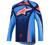 Alpinestars Techstar Nomur Maillot de motocross, Azul/Naranja, Talla S