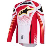 Alpinestars Techstar Nomur Maillot de motocross, Gris claro/rojo, Talla L