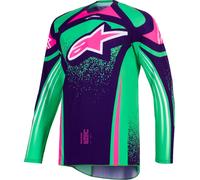 Camiseta de Cross Alpinestars Techstar Nomur Púrpura/Verde/RosaS Púrpura,Verde,Rosa