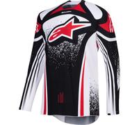 Alpinestars Techstar Nomur Maillot de motocross, Negro/Blanco/Rojo, Talla XXL