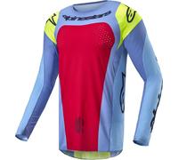 Alpinestars Techstar Ocuri Maillot de motocross, Azul claro/rojo, Talla XL