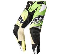 Alpinestars Techstar Pantalones de Motocross, negro-verde, tamaño 28 para Hombres