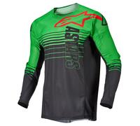 alpinestars Techstar Phantom Camiseta MX Antracita/Verde neón S hombres gris