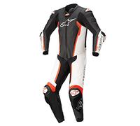 Alpinestars Missile V2 Traje de cuero para motocicleta de una pieza, Negro/Blanco/Rojo, Talla 54