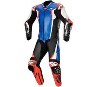 Alpinestars Absolute V2 Traje de cuero de motocicleta de una pieza, negro-blanco-azul, tamaño 50 para Hombres