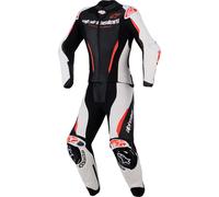Alpinestars Stella GP-R7 Traje de cuero de moto de dos piezas para mujeres, Negro/Blanco/Rojo, Talla 42