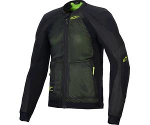 Alpinestars Troop-Air Chaqueta protectora, negro/amarillo neón, Talla S