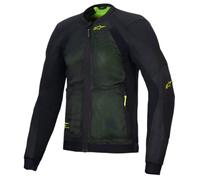 Alpinestars Troop-Air Moto Motocicleta Chaqueta- Negro Amarillo Fluo