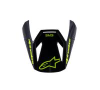 Alpinestars Visera Juvenil S-M3 Radium Black Yellow Fluo Glossy, Talla: One Size