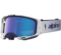 Alpinestars Vision 8 Amber Mirror Gafas de motocross, blanco/azul, Talla única