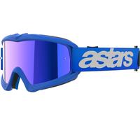 Alpinestars Vision Blaze Mirrored Gafas de motocross para jóvenes, blanco-azul