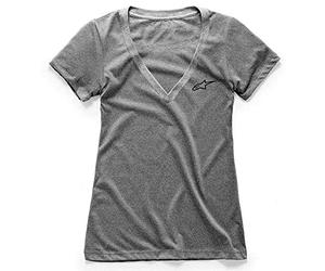 Alpinestars, Women's Ageless Vneck tee, Camisa Manga Corta, Brezo Gris, XL, Mujer
