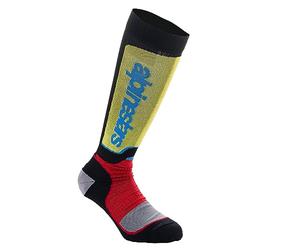 Alpinestars Youth Mx Plus Socks, Black Red Light Blue, M/L