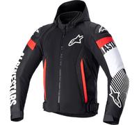Alpinestars Zaca Air Chaqueta textil de motocicleta, negro-blanco-rojo, tamaño S para Hombres