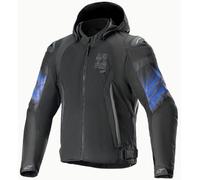 Alpinestars Zaca Air Venom chaqueta textil impermeable para motocicletas, negro-azul, tamaño 4XL para Hombres