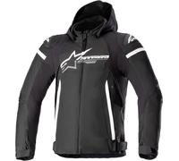 Alpinestars Zaca chaqueta textil impermeable para motocicletas, Negro/Blanco, Talla S