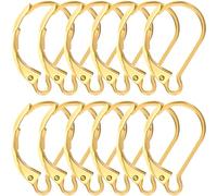 Alpinleux 12 ganchos de palanca para aretes, aro de cierre de acero inoxidable, ganchos hipoalergénicos, accesorios de alambre de oreja francesa para mujer, manualidades, fabricación de joyas (dorado)