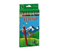 Lapices de colores alpino 654 caja de 12 colores largos