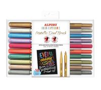 Alpino - 10 Rotuladores Dual Brush Metallic Color | Rotuladores Brillantes | Larga Duración y Resistencia | Diversidad de Colores | Creatividad sin Límites | Iniciación al Dibujo