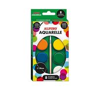 Alpino Acuarelas Estuche 8 Colores - Cajas de Acuarelas para Niños - Incluye Pincel - Colores Intensos, 28mm