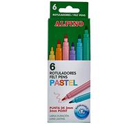 Alpino AR001004 - Estuche 6 rotuladores con puntas de 3mm, Pastel