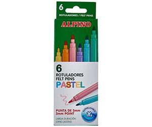 Alpino AR001004 - Estuche 6 rotuladores con puntas de 3mm, Pastel