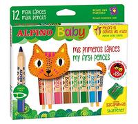 Alpino Baby 12 Lápices | Lápices para Bebés | Lápices de Colores Gruesos y Mina Blanda| Disfruta y Aprende Pintando