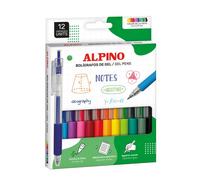 Alpino – Bolígrafos retráctiles Line Gel 0.7 – Tinta de gel suave – Caja 12 colores surtidos
