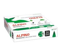 Alpino - Caja de 24 Bolígrafos Dot - Tinta Verde | Diseño Icónico con Sistema Retráctil | Agarre Suave y Antideslizante | Punta de 1 mm | Tinta de Secado Rápido