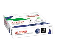 Alpino - Caja de 24 Bolígrafos Dot - Tinta Azul | Diseño Icónico con Sistema Retráctil | Agarre Suave y Antideslizante | Punta de 1 mm | Tinta de Secado Rápido