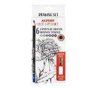 Alpino Color Experience 6 Lápices de Grafito para dibujo artístico + Sacapuntas + Goma de borrar |Lápices Profesionales de Dibujo | Lápices para Regalar
