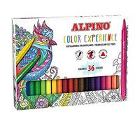 Rotuladores Alpino Color Experience - Estuche Rotuladores 36 Colores- Rotuladores para Mandalas y Lettering - Punta 2,3mm, Forma Triangular, Ergonómico
