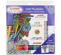 Alpino Color Experience Kit: Libro de Mandalas y Estuche Con 24 Lápices de Colores | 120 Diseños Para Colorear