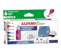 Alpino Crea 6 botes de pintura textilPintura para tela Fabric paint