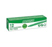 Alpino - Estuche 12 Rotuladores Stand. Verde Claro | Lavables para Niños | Brillantes | Ideal para la Escuela | Punta de Fibra Super Resistente y Tinta Segura a Base de Agua