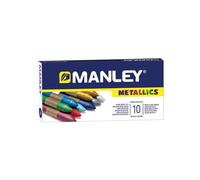 ALPINO - Lápices de Cera Manley Metallics - Set de 10 Colores Brillantes | Colores Mezclables de Gran Suavidad y Luminosidad | Alta Resistencia a la Luz | Apto para Todo Tipo de Superficies Porosas