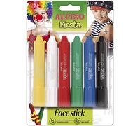 Alpino Maquillaje Face Stick | Pintura Cara para Niños y Adultos | Pintura Cara Lavable con Aplicador | Producto Cosmético | Maquillaje para Fiestas | 6 Barras de Maquillaje