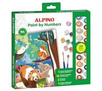 Alpino Kit pintura por números Bosque para adultos y niños con lienzo, pinceles y pinturas acrílicas