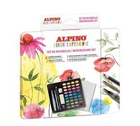 ALPINO - Set de 36 Acuarelas Color Experience |36 Colores Vivos y Mezclables| Incluye Pinceles, Esponja, Lápiz de Grafito, Goma,Sacapuntas y Papel de Acuarela |Ideal para Artistas de Todos los Niveles