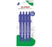 ALPINO - Set de 4 Bolígrafos Soft Touch - Tinta Azul | Escritura Suave y Fluida con Agarre Antideslizante | Punta de 1 mm| Bolígrafos Ergonómicos de Tacto Suave