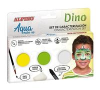 Alpino Set de caracterización Aqua Make up Dinosaurio | Maquillaje Facial y Corporal Base Agua | Ideal para Disfraces de niños y Adultos | Pintura Base Agua para Uso recreativo y semiprofesional