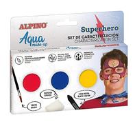 Alpino Set de caracterización Aqua Make up superhéroe| Maquillaje Facial y Corporal Base Agua | Ideal para Disfraces de niños y Adultos | Pintura Base Agua para Uso recreativo y semiprofesional
