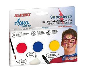 Alpino Set de caracterización Aqua Make up superhéroe| Maquillaje Facial y Corporal Base Agua | Ideal para Disfraces de niños y Adultos | Pintura Base Agua para Uso recreativo y semiprofesional